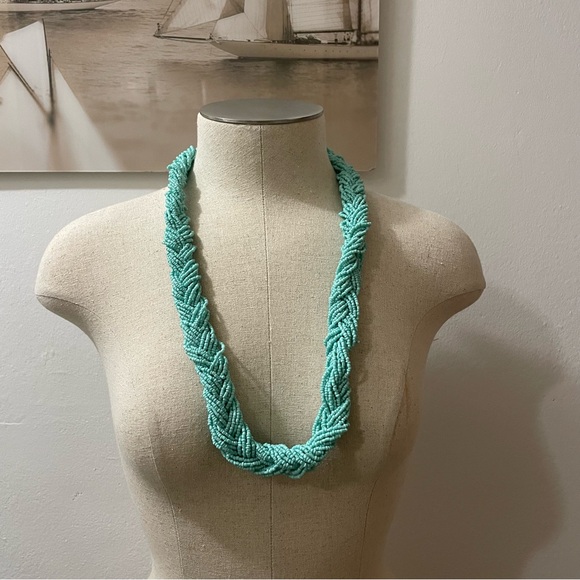 Jewelry - Vintage Thick Turquoise Beaded Statement Necklace